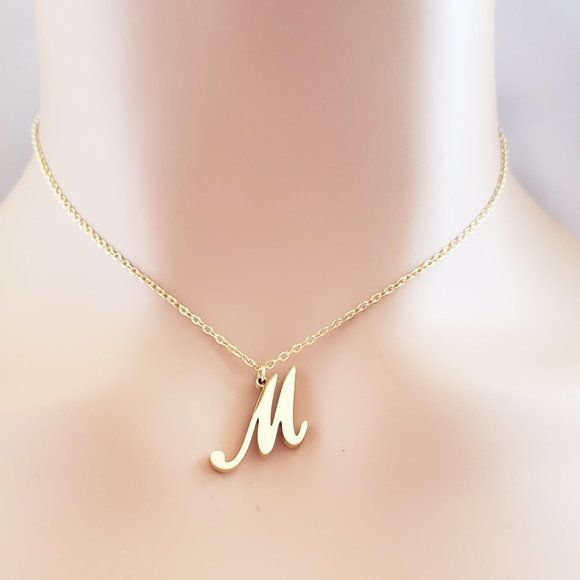 Initial M Gold Necklace - Picture 1 of 1